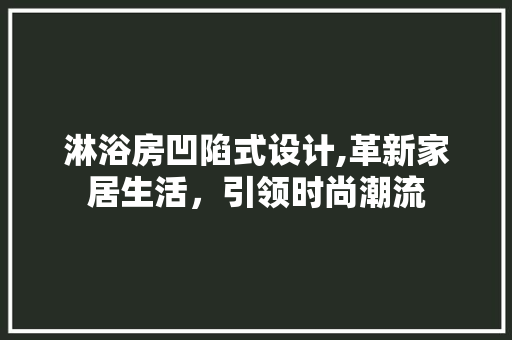 淋浴房凹陷式设计,革新家居生活，引领时尚潮流