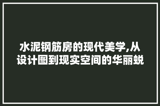水泥钢筋房的现代美学,从设计图到现实空间的华丽蜕变