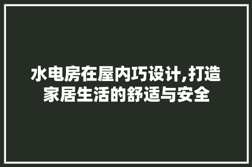 水电房在屋内巧设计,打造家居生活的舒适与安全