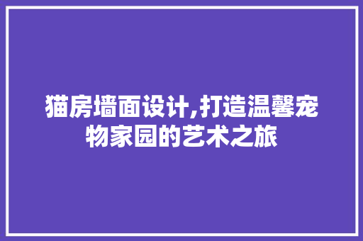 猫房墙面设计,打造温馨宠物家园的艺术之旅