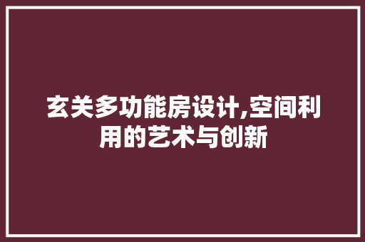 玄关多功能房设计,空间利用的艺术与创新