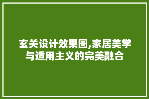 玄关设计效果图,家居美学与适用主义的完美融合