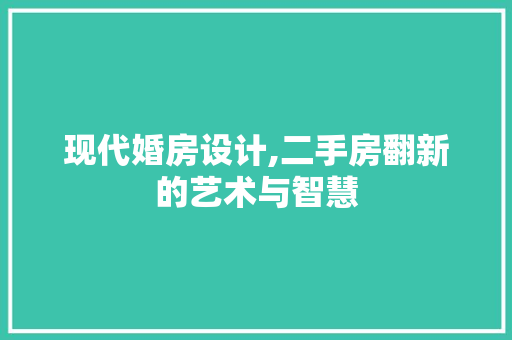 现代婚房设计,二手房翻新的艺术与智慧