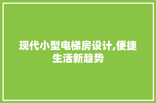 现代小型电梯房设计,便捷生活新趋势