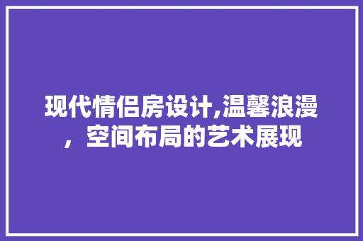 现代情侣房设计,温馨浪漫，空间布局的艺术展现