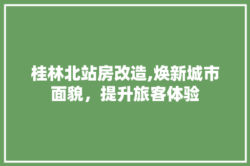 桂林北站房改造,焕新城市面貌，提升旅客体验