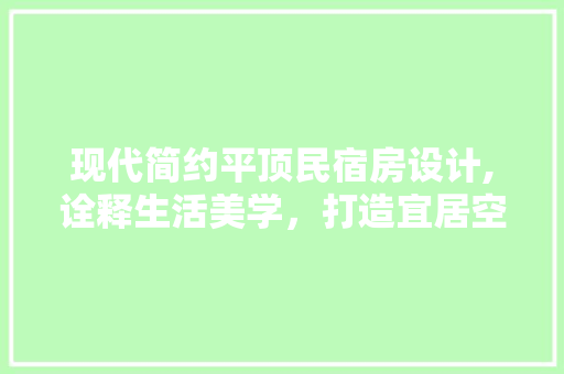 现代简约平顶民宿房设计,诠释生活美学，打造宜居空间