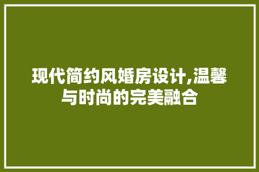现代简约风婚房设计,温馨与时尚的完美融合