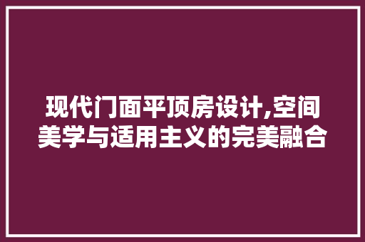 现代门面平顶房设计,空间美学与适用主义的完美融合