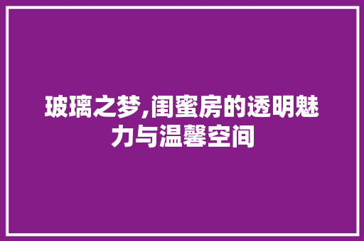 玻璃之梦,闺蜜房的透明魅力与温馨空间