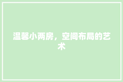 温馨小两房，空间布局的艺术