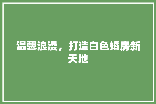 温馨浪漫，打造白色婚房新天地