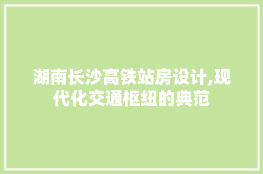 湖南长沙高铁站房设计,现代化交通枢纽的典范