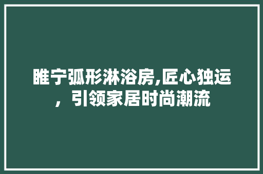 睢宁弧形淋浴房,匠心独运，引领家居时尚潮流