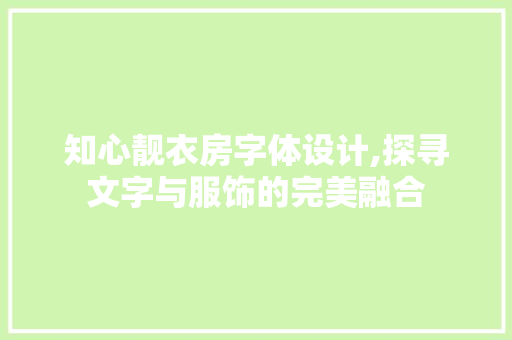 知心靓衣房字体设计,探寻文字与服饰的完美融合