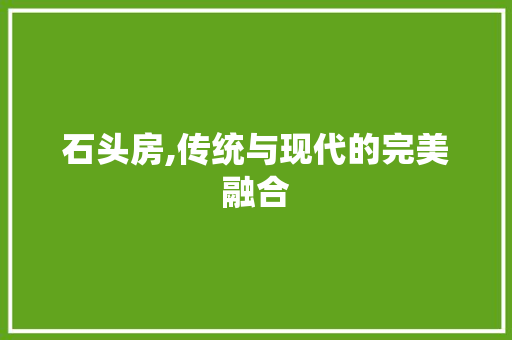 石头房,传统与现代的完美融合