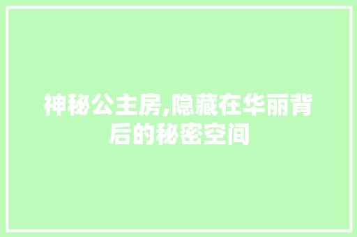 神秘公主房,隐藏在华丽背后的秘密空间