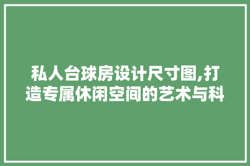 私人台球房设计尺寸图,打造专属休闲空间的艺术与科学