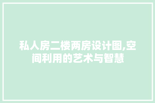 私人房二楼两房设计图,空间利用的艺术与智慧