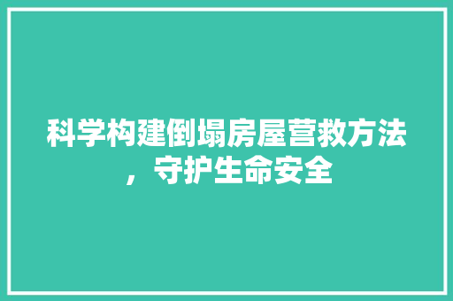 科学构建倒塌房屋营救方法，守护生命安全