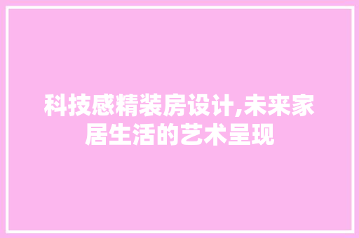 科技感精装房设计,未来家居生活的艺术呈现