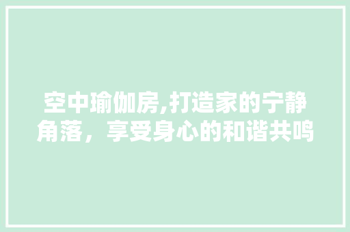空中瑜伽房,打造家的宁静角落，享受身心的和谐共鸣