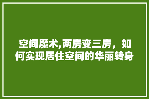 空间魔术,两房变三房，如何实现居住空间的华丽转身