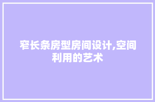 窄长条房型房间设计,空间利用的艺术