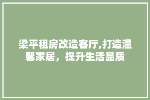 梁平租房改造客厅,打造温馨家居，提升生活品质
