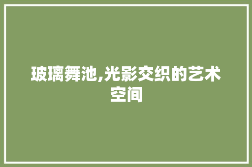 玻璃舞池,光影交织的艺术空间