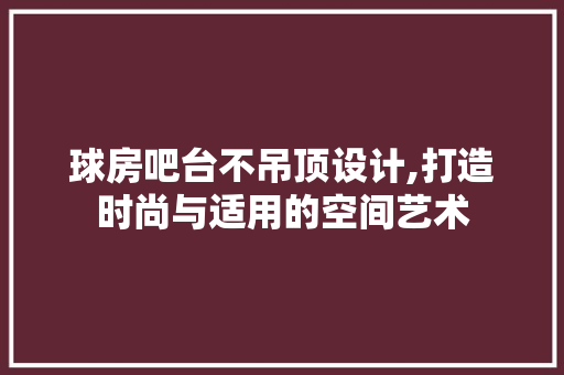 球房吧台不吊顶设计,打造时尚与适用的空间艺术