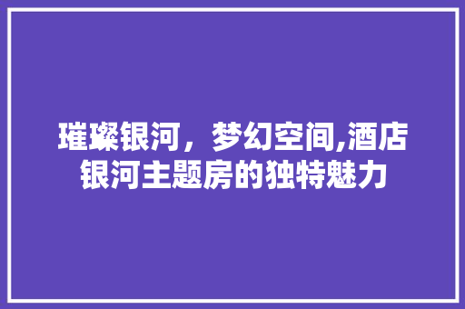 璀璨银河，梦幻空间,酒店银河主题房的独特魅力