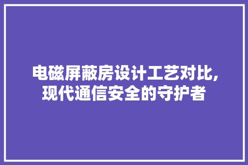 电磁屏蔽房设计工艺对比,现代通信安全的守护者