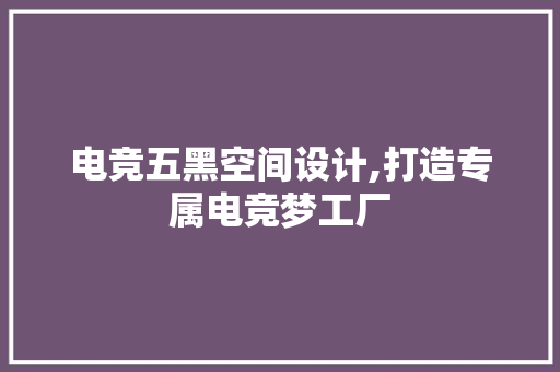 电竞五黑空间设计,打造专属电竞梦工厂