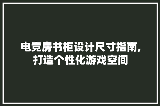 电竞房书柜设计尺寸指南,打造个性化游戏空间