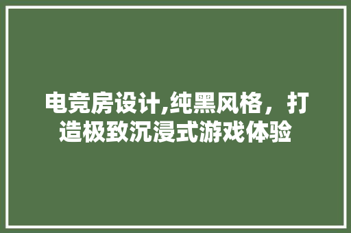 电竞房设计,纯黑风格，打造极致沉浸式游戏体验