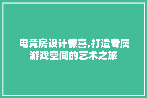 电竞房设计惊喜,打造专属游戏空间的艺术之旅
