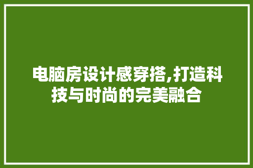 电脑房设计感穿搭,打造科技与时尚的完美融合