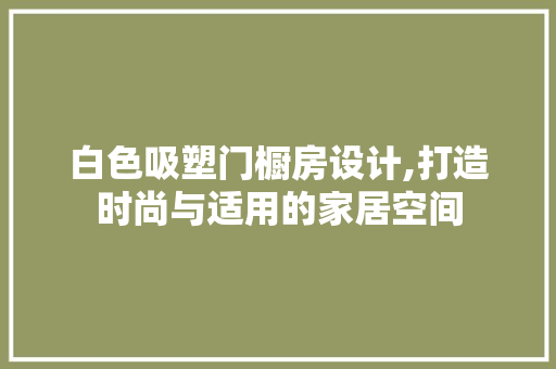 白色吸塑门橱房设计,打造时尚与适用的家居空间