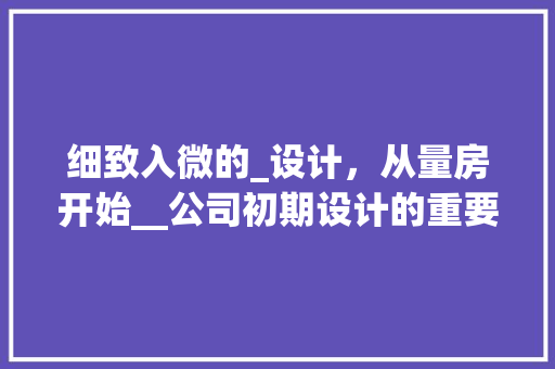细致入微的_设计，从量房开始__公司初期设计的重要性