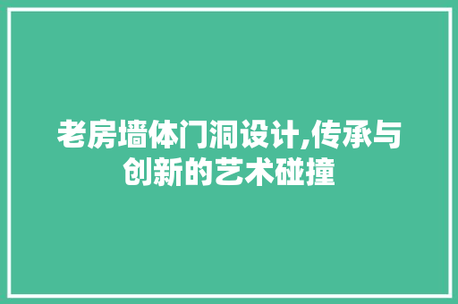老房墙体门洞设计,传承与创新的艺术碰撞