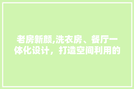 老房新颜,洗衣房、餐厅一体化设计，打造空间利用的极致智慧