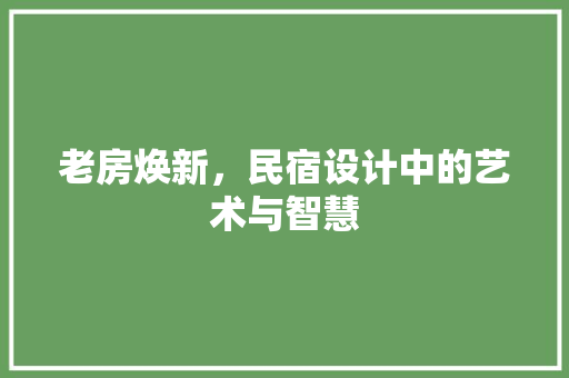 老房焕新，民宿设计中的艺术与智慧