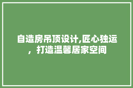 自造房吊顶设计,匠心独运，打造温馨居家空间