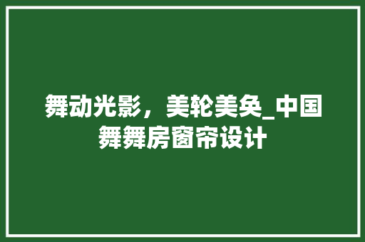 舞动光影，美轮美奂_中国舞舞房窗帘设计