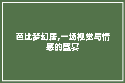 芭比梦幻居,一场视觉与情感的盛宴