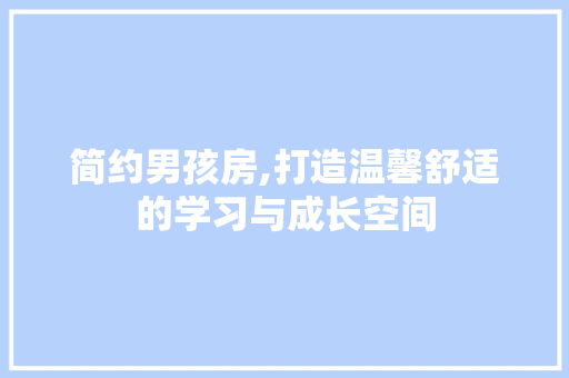 简约男孩房,打造温馨舒适的学习与成长空间