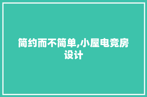 简约而不简单,小屋电竞房设计