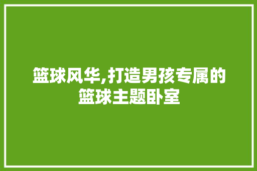 篮球风华,打造男孩专属的篮球主题卧室