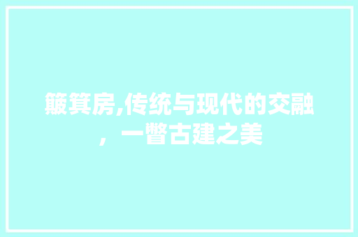 簸箕房,传统与现代的交融，一瞥古建之美